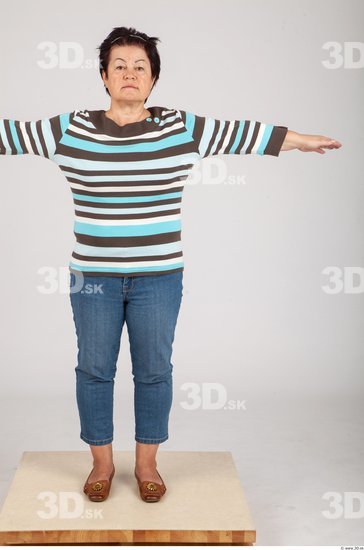 Whole Body Woman T poses Casual Average Studio photo references