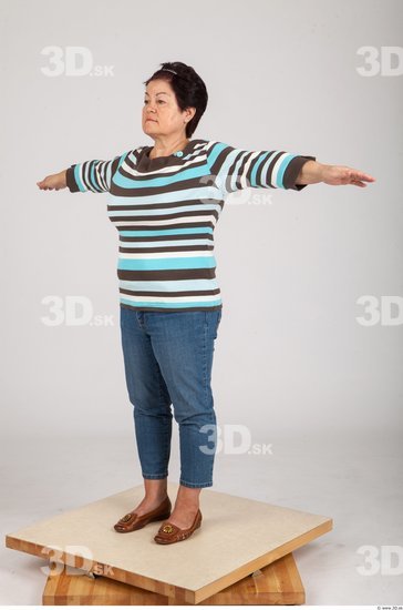 Whole Body Woman T poses Casual Average Studio photo references