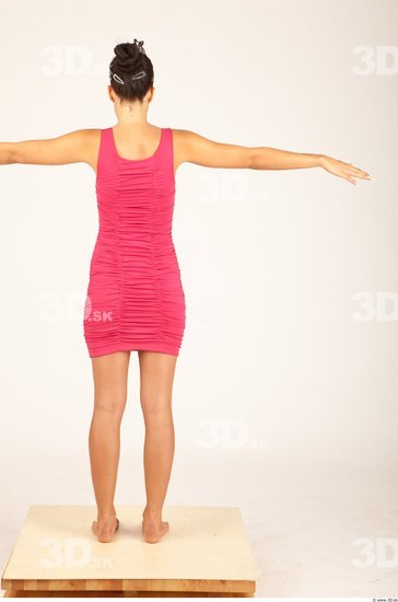 Whole Body Woman T poses Casual Dress Slim Studio photo references