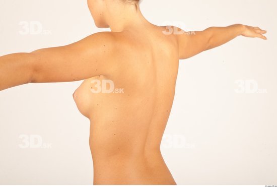 Whole Body Back Woman Nude Casual Slim Studio photo references