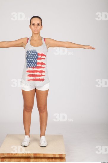 Whole Body Woman T poses Casual Average Studio photo references