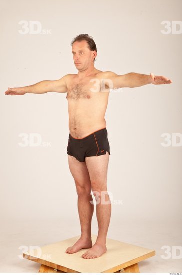 Whole Body Man T poses Casual Underwear Average Studio photo references