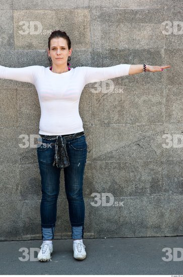 Whole Body Woman T poses Casual Average Street photo references