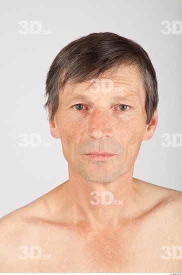 Head Man White Slim Wrinkles Male Studio Poses