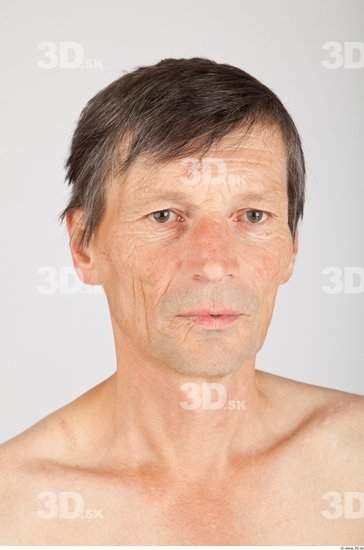 Head Man White Slim Wrinkles Male Studio Poses