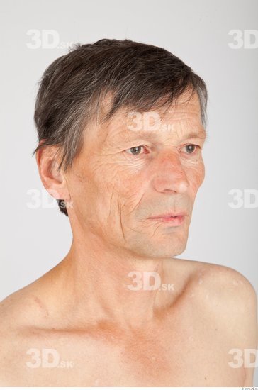 Head Man White Slim Wrinkles Male Studio Poses