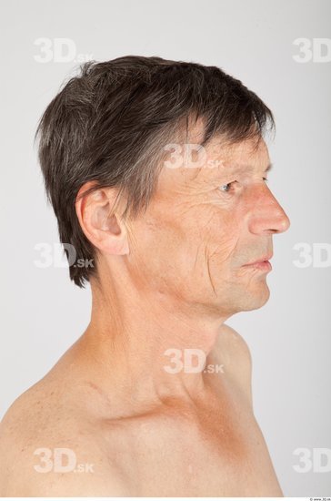 Head Man White Slim Wrinkles Male Studio Poses