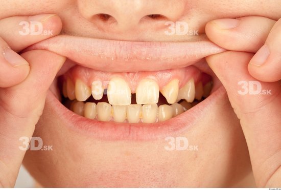 Whole Body Teeth Woman Formal Slim Studio photo references