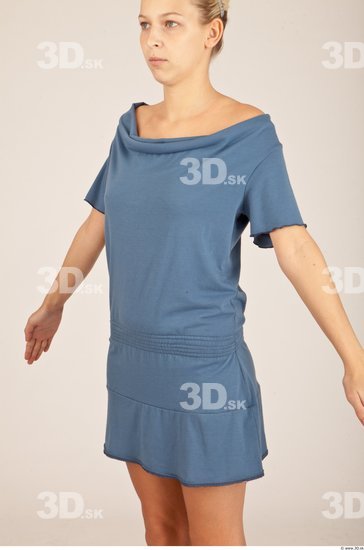 Upper Body Whole Body Woman Casual Dress Slim Studio photo references