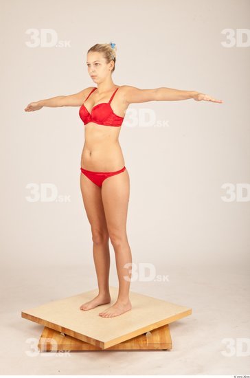 Whole Body Woman T poses Casual Underwear Slim Studio photo references