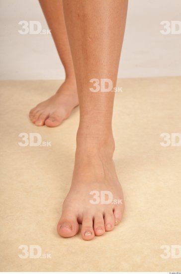 Foot Whole Body Woman Casual Slim Studio photo references