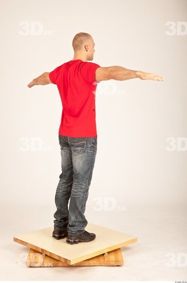 Whole Body Man T poses Casual Athletic Studio photo references