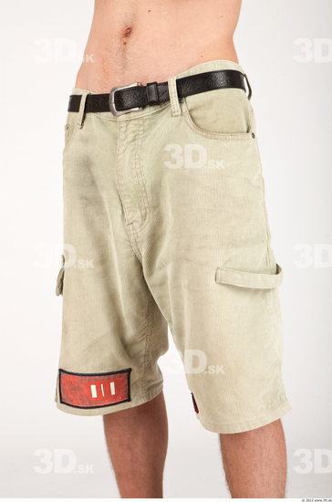 Thigh Whole Body Man Casual Historical Shorts Slim Studio photo references