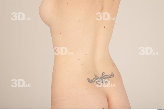 Whole Body Back Woman Tattoo Nude Casual Slim Studio photo references