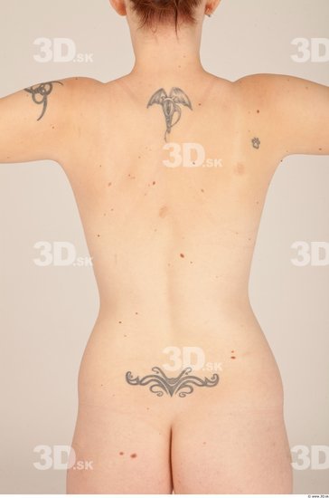 Whole Body Back Woman Tattoo Nude Casual Slim Studio photo references