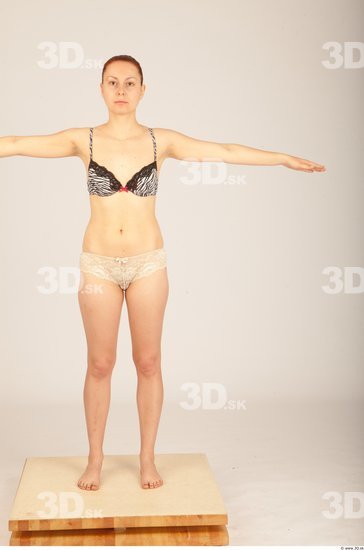 Whole Body Woman T poses Underwear Formal Slim Studio photo references