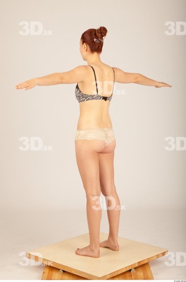 Whole Body Woman T poses Underwear Formal Slim Studio photo references