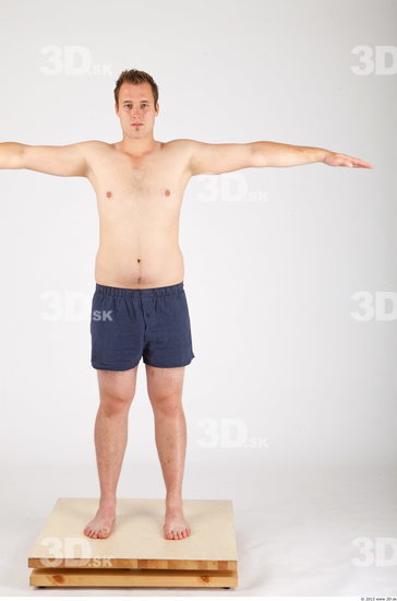 Whole Body Man T poses Casual Underwear Average Studio photo references