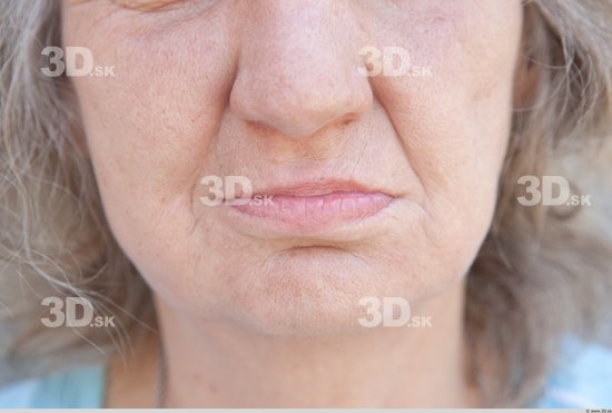 Mouth Woman White Average Wrinkles