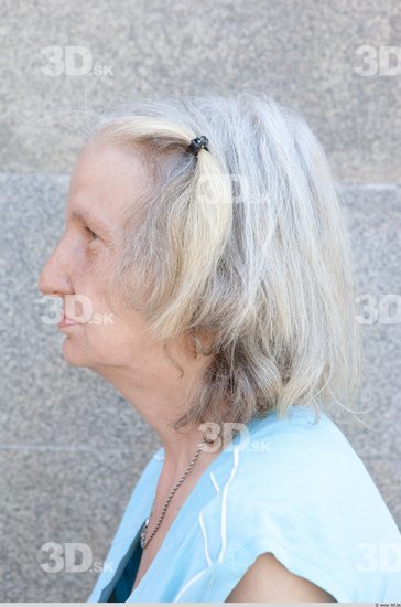 Head Woman White Casual Average Wrinkles