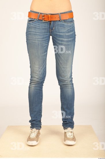 Leg Whole Body Woman Casual Jeans Slim Studio photo references