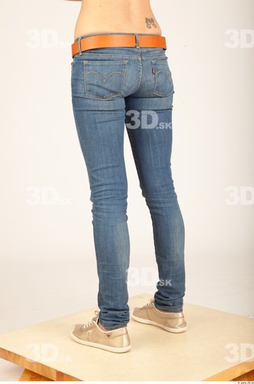 Leg Whole Body Woman Casual Jeans Slim Studio photo references