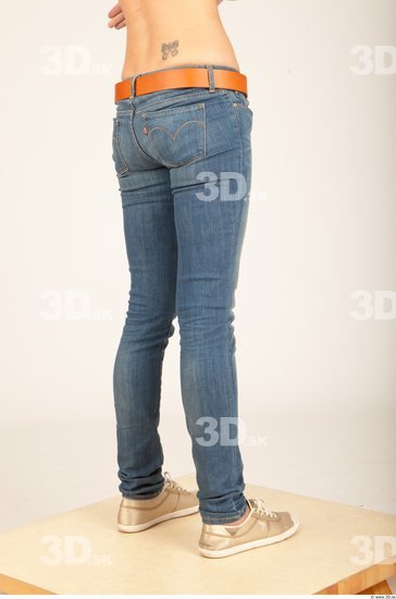 Leg Whole Body Woman Casual Jeans Slim Studio photo references