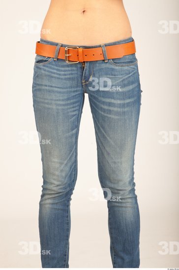 Thigh Whole Body Woman Casual Jeans Slim Studio photo references