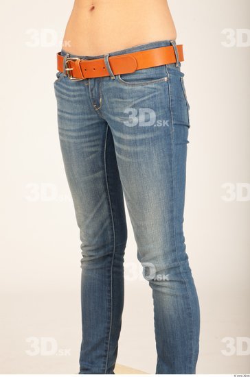 Thigh Whole Body Woman Casual Jeans Slim Studio photo references