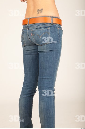 Thigh Whole Body Woman Casual Jeans Slim Studio photo references