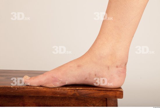 Foot Whole Body Woman Casual Slim Studio photo references