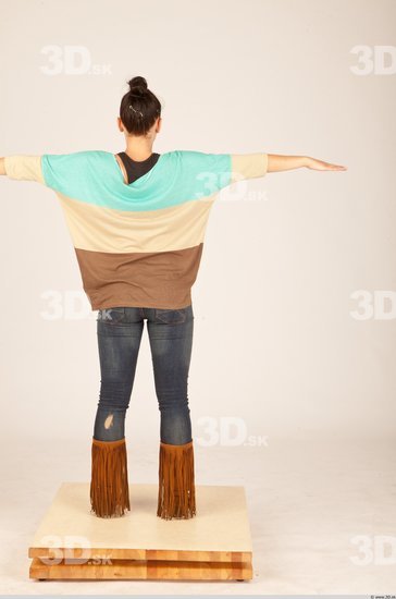 Whole Body Woman T poses Casual Slim Studio photo references