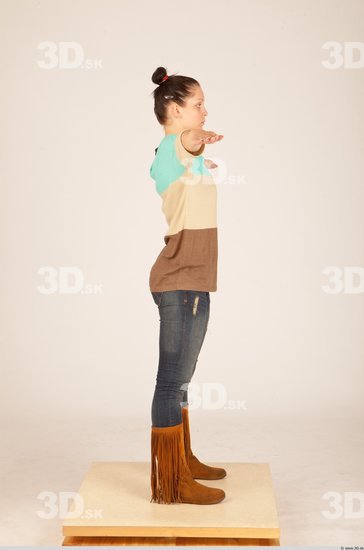 Whole Body Woman T poses Casual Slim Studio photo references