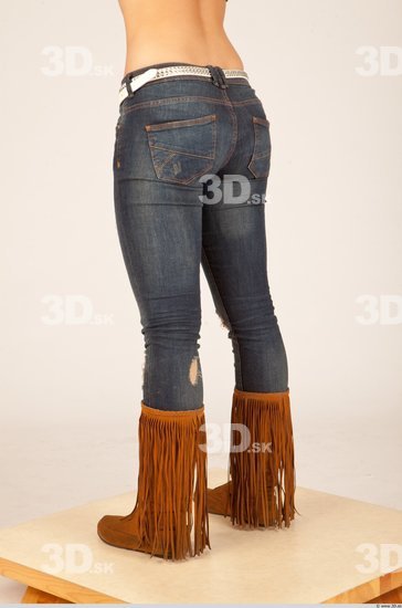 Leg Whole Body Woman Casual Jeans Slim Studio photo references