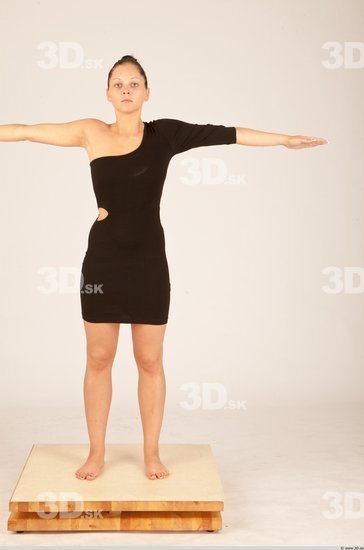 Whole Body Woman T poses Casual Dress Slim Studio photo references