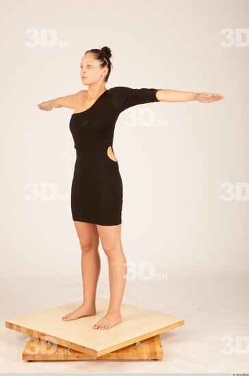 Whole Body Woman T poses Casual Dress Slim Studio photo references