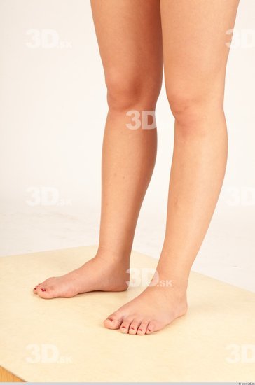 Calf Whole Body Woman Nude Casual Slim Studio photo references