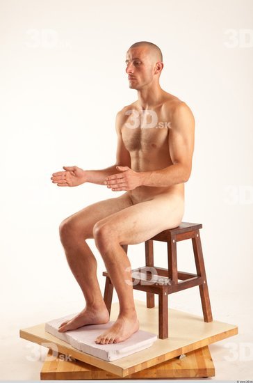 Whole Body Man Artistic poses White Nude Athletic