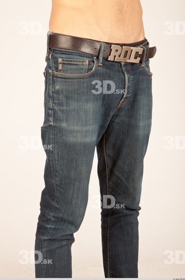 Thigh Whole Body Man Casual Jeans Athletic Studio photo references