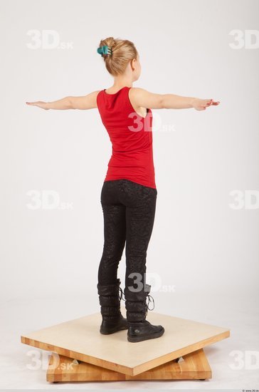 Whole Body Woman White Casual Slim Female Studio Poses