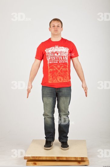 Whole Body Man White Casual Average Male Studio Poses