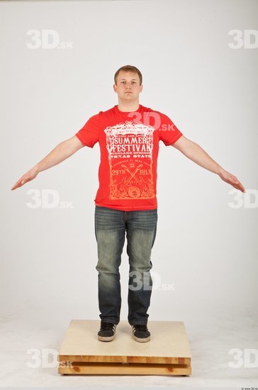 Whole Body Man White Casual Average Male Studio Poses