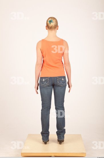 Whole Body Woman White Casual Slim Female Studio Poses