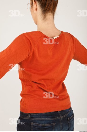 Whole Body Woman White Casual Slim Female Studio Poses