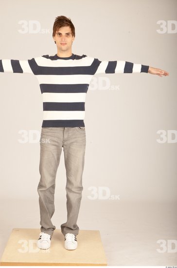 Whole Body Man T poses Casual Slim Studio photo references