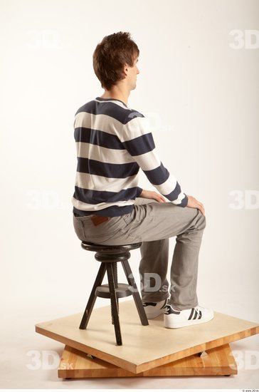 Whole Body Man Artistic poses White Casual Slim