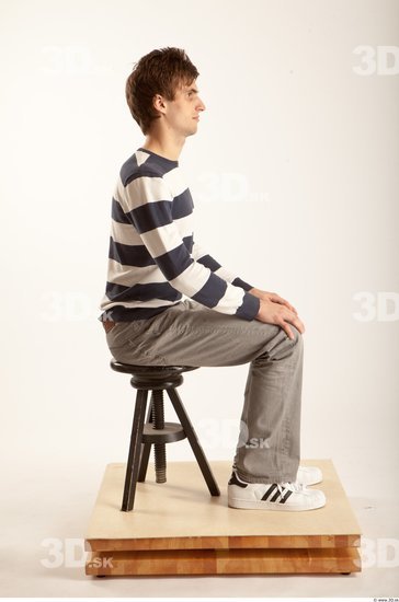 Whole Body Man Artistic poses White Casual Slim