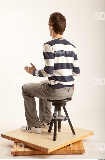 Whole Body Man Artistic poses White Casual Slim