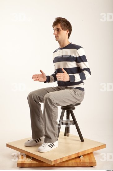 Whole Body Man Artistic poses White Casual Slim