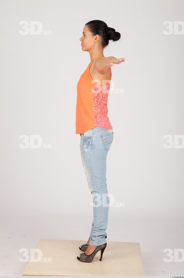 Whole Body Woman T poses Casual Slim Studio photo references